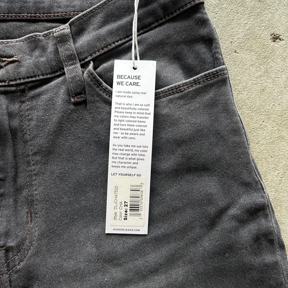 BRAND NEW Hudson Natalie Pants Womens Size 27 Black Super Skinny Ankle Mid‎ Rise